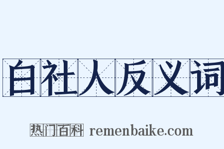 白社人反义词是什么意思的图片